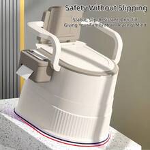 1pc Portable Waterproof Anti-Tip Sturdy Durable PP Plastic Camping Toilet, Practical Outdoor Style White Brown Compact Mobile Commode With Ergonomic Armrests, Side Storage Pocket, Removable Waste Bucket, Full Accessories, Tool-Free Setup, Perfect For RV Road Trips, Camping, Hiking, Home Renovation, Emergency & All-Year Indoor Outdoor Daily & Travel Use - Khaki - View 9