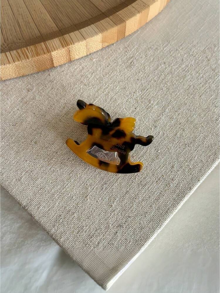 醋酸纤维迷你马形发夹，精致刘海夹，新款公主风发爪，女士适用 - 彩色 - 查看 8