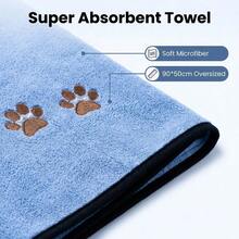 Bộ 2 món vòi sen và khăn tắm silicon màu xanh dương dành cho thú cưng. - Xem 5