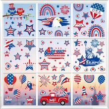 1 Set Of 9 Pcs Independence Day Themed Window Stickers, Includes Car, Hot Air Balloon, Statue Of Liberty Patterns, July 4th Window Decor, Removable Static Cling Glass Stickers, Suitable For Bedroom, Living Room, Balcony And Display Window Decoration - Independence Day - View 5