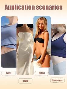 1 Pair Reusable Women's Silicone Invisible Lift-Up Breast Pads - Coffee Brown - View 7