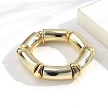 1 chiếc vòng tay co giãn dạng ống cong bằng acrylic thời trang phong cách Bohemian, phù hợp cho nữ giới đeo hàng ngày và trong các dịp lễ hội, quà tặng trang sức. - hình học - Xem 16