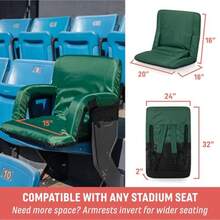 PICNIC TIME Ventura - Asiento reclinable portátil para Estadio con Soporte Trasero sillas blanqueadoras Plegables con Respaldo y cojín Asiento y reposabrazos Acolchados Gruesos y Seis Posiciones de - Gris Jaspeado - Ver 2
