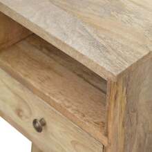 Solid Wood Mini Oak-Ish Bedside 1 Drawer And Open Slot Brown - 棕色 - 查看 5