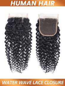 5x5 Lace Water Wave Ultra-Thin Transparent Lace Closure Brazilian Virgin Human Hair Closure Free Part Pre Plucked With Baby Hair Natural Black - Natural Black - View 4