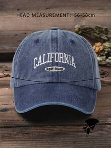 1 chiếc mũ lưỡi trai unisex kiểu Y2K thêu chữ "California Sweet Coast", chất liệu đã qua xử lý giặt, thích hợp cho các hoạt động thể thao ngoài trời, chống nắng và đi làm hàng ngày. - Màu xanh hải quân - Xem 2