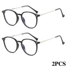 2pcs Retro Round Frame Reading Glasses, Elegant Readers With Clear Lenses, Minimalist Versatile Design - Black + Black - View 12