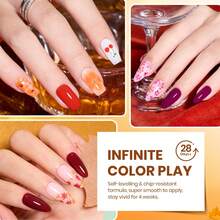 Beetles 20 Colors Cat Eye Gel Nail Polish Set - Glitter Red Green Blue Brown Black, Magnetic Base & Matte Glossy Top Coat, Galaxy Gemlight Soak Off UV Manicure Salon Gift For Women - 20 Colors Autumn Aura - 查看 5