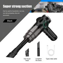 SOKANY Wireless Car Vacuum Cleaner, Portable Vacuum Cleaner, Dual Use For Car And Home, One-Key Start, 2000mAh Battery Capacity, Type-C Charging, Equipped With Multiple Accessories, Suitable For Car, Home, Pet And Other Scenarios - Black - View 12