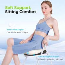 Breathable And Non Slip Seat CushionMulti-Layer Gel Seat Cushion For Ideal Support Softness Cooling Memory Foam Office Chair Cushion For Hemorrhoid Sciatica Tailbone Pain Relief Anti-Slip Back Seat Pillow - 黑色的 - 查看 3