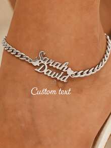 Gelang Kaki Cuban Link 5mm dengan Motif Hati & Kupu-kupu Ganda yang Dapat Disesuaikan, Terbuat dari Baja Tahan Karat, Dapat Diatur, Cocok untuk Wanita, Gelang Kaki Tahan Air & Tahan Pudar, Hadiah Ulang Tahun untuknya - Perak - View 4