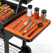 Griddle Tool Mat, BBQ Accessories Rest Pad For Black Stone, , Traeger Grill Side Shel F, Silicone Heat Resistant Mat, Outdoor Kitchen Counter, Gifts For Men (Orange) - Quả cam - Xem 1