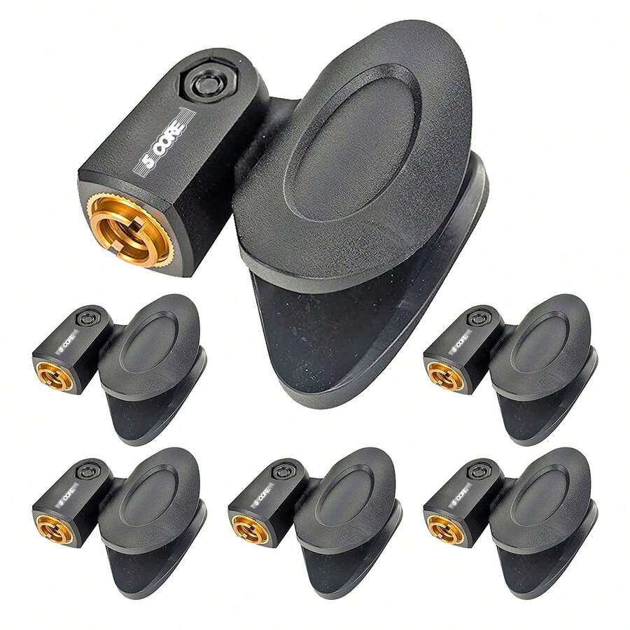 5 Core Microphone Clip Holder 6 Pieces With Screw Adapters 5/8 To 3/8 Inch - 黑色 - 查看 1