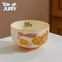 TOM AND JERRY. Cheese Bowl Set - Bring Classic Cartoon Fun To Your Dining Experience | Ceramic Bowls With Adorable Cartoon Patterns, Suitable For Breakfast And Dinner - Durable And Dishwasher , Start Your Day With A Lovely Cartoon Bowl Atmosphere In The Kitchen! - Multicolor - View 10