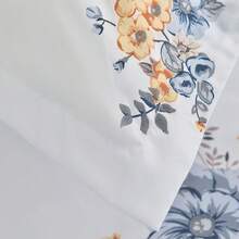 Juego de 3 piezas de falda de cama con volantes dobles y diseño floral minimalista moderno, ropa de cama para dormitorio (1 falda de cama, 2 fundas de almohada, sin núcleo interior) - Blanco - Ver 9