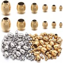 20/50 hạt cườm hình hạt gạo bằng thép không gỉ, hạt cườm hình bầu dục mạ nhiều kích cỡ dùng để làm vòng tay, dây chuyền, hạt đệm trang sức DIY. - Hạt gạo - Xem 7