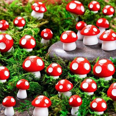 20pcs/10pcs Mini Resin Mushroom Micro Landscape Decorations, Colorful Resin Mushrooms, Mini Glowing Mushrooms, DIY Small Mushroom Sculptures, Garden House Landscape, Aquarium Decorations, Micro Landscape, Succulent Landscape, DIY Craft Decorative Accessories, Mushroom Models, Garden Sculptures, Landscape DIY, Home Decor, Bonsai Craft, Garden Decor, Flower Pot Decorations