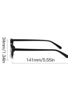 1 Pair Vintage Narrow Oval Fashion Glasses, Classic Retro Fashion Glasses,Suitable For Vacation, Travel, Beach, Daily Outfit, Photography And Various Occasions - Multicolor - View 9
