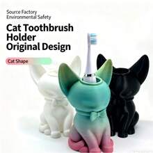 1pc Unisex Cat Couples Essential Original Cute Cat Design Electric Toothbrush Holder PLA Material Toothpaste & Toothbrush Storage Rack No Drilling Required Gift For Friends & Couples - Multicolor - View 1