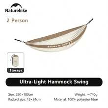 Naturehike 1件装单人/双人户外露营超轻吊床，承重200公斤 - 彩色 - 查看 9