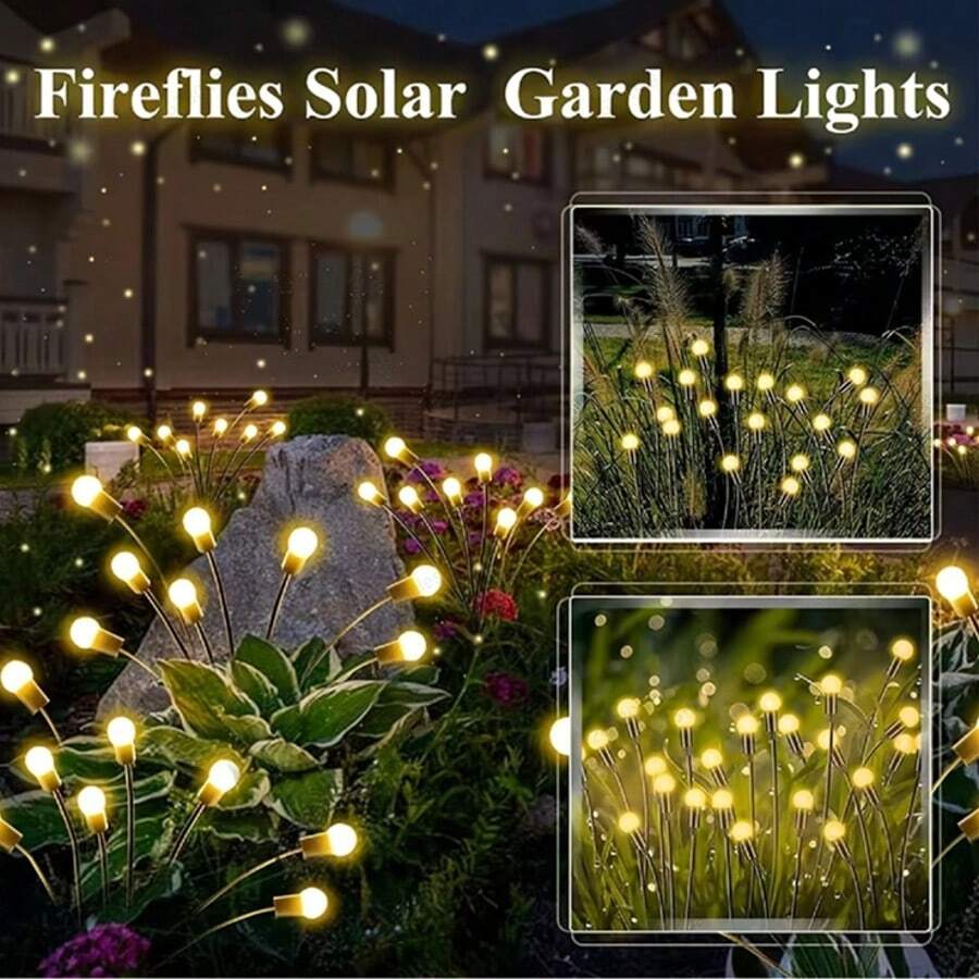 8 Modes Solar Firefly Garden Lights, Swaying In The Wind, IP65 Waterproof, Suitable For Outdoor Garden, Yard And Holiday Decoration, Perfect Choice For Special Occasions, With Smart Sensor - Light Sensor (Multi-Color/Warm White)