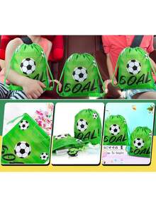 1pc Football Drawstring Backpack, Polyester Portable Storage Bag, Convenient Drawstring Bag, Football Game, Entertainment, Back To School, Graduation Gift - Multicolor - View 5