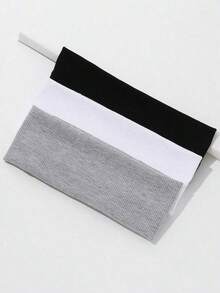 3pcs Solid Color Sport Headbands Casual,Gym Hair Band Turban Headband Sweatband, School Stuff, College Fall Winter Hair Accessories For Women For Vacation Outfits Woman Elegant Scarf Women Bandanas Soft Headwrap - 彩色 - 查看 4