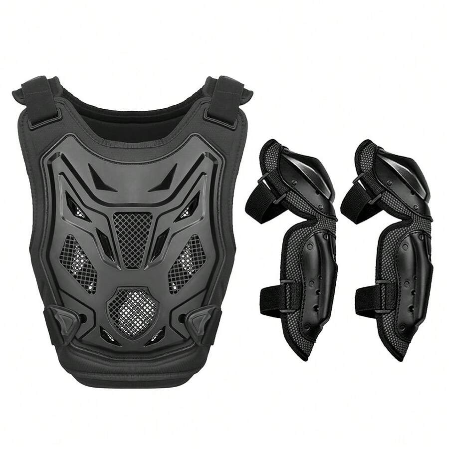 1 Black Motorcycle Armor Rider Elbow Protection Off-Road Motorcycle Protection Equipment Anti Fall Protection Riding Protection Rider Chest And Back Protection Rider Gift