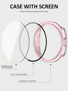 6件組運動手錶保護殼，相容 Galaxy Watch 8 40mm 與 44mm，防震防刮硬 PC 外殼與鋼化玻璃螢幕保護膜二合一手錶殼，適合男女，時尚運動休閒智慧手錶保護殼 - 錶殼多色套裝2 - 查看 5