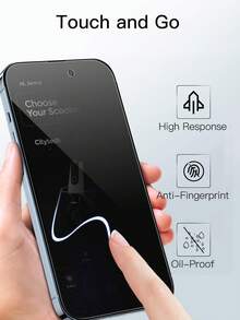 2pcs Privacy Screen Protector, Made Of High-Hardness Glass Material, Effectively Prevents Scratches And Drops, Sensitive Touch, Invisible From Sides, Anti-Fingerprint, Hydrophobic Coating, Compatible With IPhone 11/12/13/14/15/16/16e/17/17Pro/17e/17Air/17Pro Max And Other Models - Black - View 5
