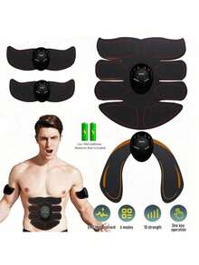 EMS臀部肌肉刺激按摩器，腹部肌肉训练器，健身臀部、手臂和腹部训练按摩器 - 黑色 - 查看 12