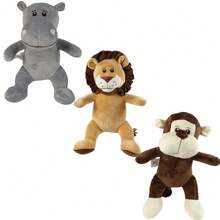 Safari Trio 35cm Plush - Elephant, Giraffe, Hippopotamus, Lion, Monkey - Gift Toy, Cute Animal Friends, Same As Photo, Jungle Kingdom, Madagascar - 河馬獅子猴子三人組 - 查看 9