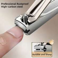 10pcs Professional Nail Care Set With Anti-Splash Features Nail Clipper File And Ear Spoon Tools Comes In A Foldable Leather - Multicolor - View 6