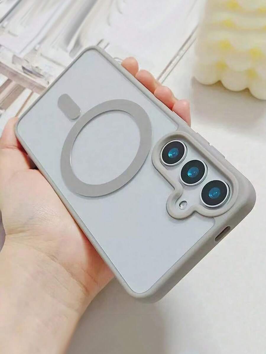 Compatible With Samsung Galaxy A56, A36, A26, A16, S25FE, A17 Phone Cases, Strong Magnetic Adsorption Ultra-Thin Anti-Fall Protective Case, S25 Ultra, S24 Ultra, S26 Ultra Transparent Hard Back Cover - Grey - View 1