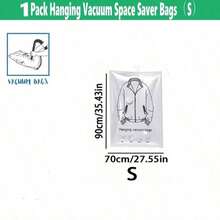 3pcs/Set Vacuum Compression Storage Bags, Hanging Vacuum Seal Bags For Clothes, Bedding, Dust-Proof, Moisture-Proof, Foldable Vacuum Compression Bags For Suits, Jackets, Down Jackets, Coats, Space Saving, Transparent Vacuum Seal Hanging Design, Wardrobe Organizer, Travel Closet, Essential Storage Tool - View 13