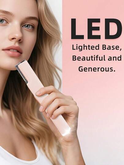 1个新款可充电女士超声波电动脱毛器，适用于腿部和腋下，无痛脱毛，时尚便携，居家旅行皆宜。