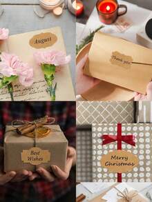 120/240 piezas Etiquetas elegantes de cocina doradas - Etiquetas de papel reutilizables y duraderas con esquinas redondeadas, adecuadas para almacenamiento de alimentos, latas, botellas de especias, etiquetas de regalo - Multicolor - Ver 7