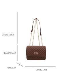 2026 New Fashion Embossed Rhombus Letter Casual Handbag, Netizen Simple Shoulder Crossbody Square Bag For Women - Coffee Brown - View 6