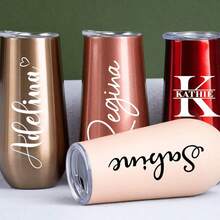 1pc Customized Stainless Steel Insulated Bottle, Personalized Stainless Steel Champagne Flute, Mini Vacuum Insulated Tumbler, Customized Insulated Iced Coffee Cup With Lid, Wedding Party Wine Glass, Beer Mug, Kitchen Insulated Bottle, Beverage Cup, Hot And Cold Drink Container, Insulated Bottle, Suitable For Coffee, Tea, Water - Multipurpose Travel Tumbler, No Electricity Needed, Thoughtful Gift For Enthusiasts And Daily Commuters - Multicolor - View 3