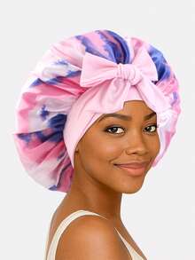 1件装扎染弹力丝带发带帽，头巾，护发帽，适合日常使用 - 彩色 - 查看 19