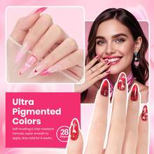 Beetles 20 Colors Cat Eye Gel Nail Polish Set - Glitter Red Green Blue Brown Black, Magnetic Base & Matte Glossy Top Coat, Galaxy Gemlight Soak Off UV Manicure Salon Gift For Women - 25 Colors Love's Prism - 查看 4