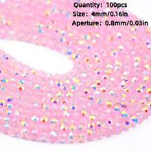 1pc 4mm High Luster Flat Crystal Glass Beads, 96 Facets Cut Glass Beads - Suitable For Fashion DIY Jewelry Making Necklace Bracelet Accessories - DIY - View 13