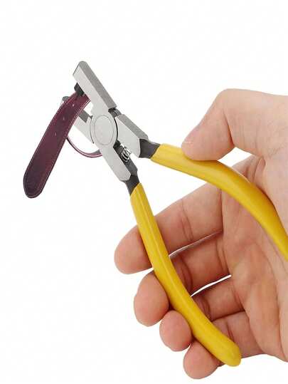 Manual Mini Hand- Punch Tool With Punching Die - 5-Inch Compact Leather & DIY Crafting Device For Hole Making, Belt Hole Creation For Watchbands, Compatible With Leather & Narrow Materials (No Required)