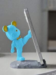 1 pieza Soporte ajustable para teléfono móvil con decoración en forma de oso de dibujos animados, compatible con smartphones y tabletas, adecuado para escritorio, mesita de noche, sala de estar, estudio, dormitorio, regalo para cumpleaños, graduación, fiesta de primavera - Multicolor - Ver 4