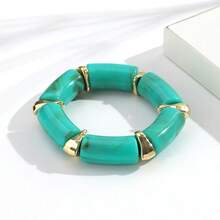 1 chiếc vòng tay co giãn dạng ống cong bằng acrylic thời trang phong cách Bohemian, phù hợp cho nữ giới đeo hàng ngày và trong các dịp lễ hội, quà tặng trang sức. - hình học - Xem 15