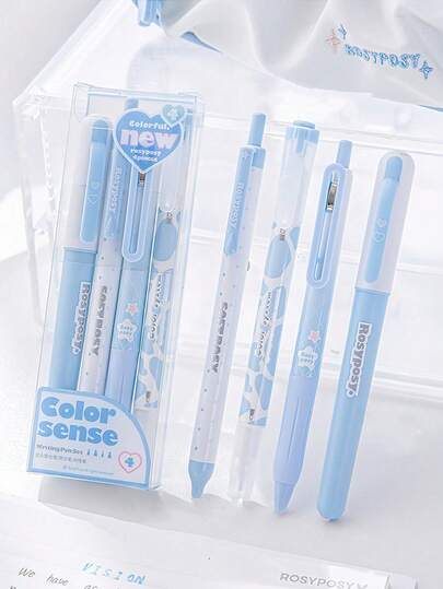 4 قطع/مجموعة أقلام، قلم حبر جاف أسود + قلم تحديد لون بيج، سلسلة ملونة للكتابة والتظليل اليومي، لوازم مكتبية ومدرسية