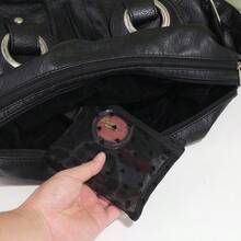 1个心形印花网眼化妆包，满是心形图案的网眼化妆包，带拉链，便携式网眼收纳袋，适用于家庭、办公室、旅行（黑色），圣诞节和其他节日的绝佳礼物，波西米亚风格 - 彩色 - 查看 5