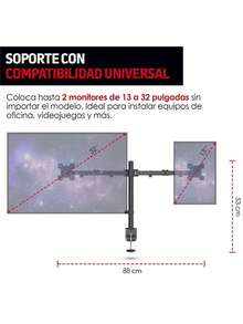 Redlemon Dual Monitor Stand For 13" To 32" Monitors With Adjustable Desktop Base And 360° Rotation - 查看 6