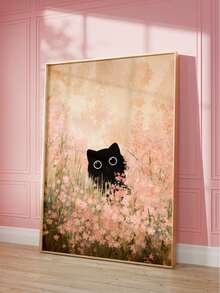 Tranh in không khung hình chú mèo con dễ thương đang trốn trong đồng hoa, poster phong cách Cottagecore độc đáo cho phòng ngủ, ký túc xá, phòng khách, trang trí mùa tựu trường, poster cá tính, trang trí cổ điển, đồ dùng cần thiết cho ký túc xá sinh viên, quà tặng độc đáo. - Chú mèo dễ thương - Xem 2