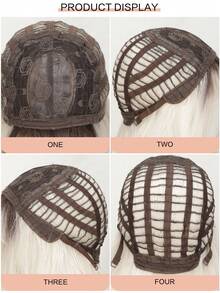 30英寸高品质长款波浪卷发假发 - 优雅渐变金色刘海假发，耐热合成纤维材质，适合音乐节、派对、角色扮演、日常佩戴 - 彩色 - 查看 6